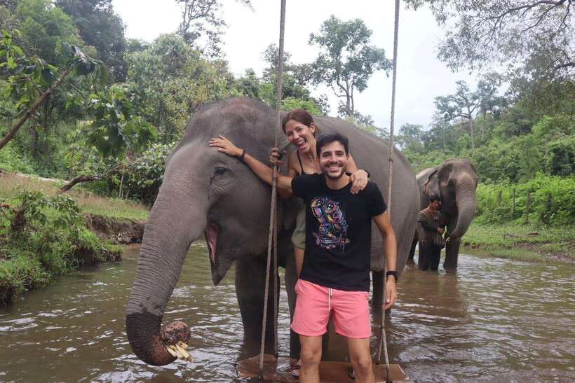 Chiang Mai: Elephant Sanctuary & Waterfall Group Tour - Bathing in the river: cooling down, safety rules, and getting wet