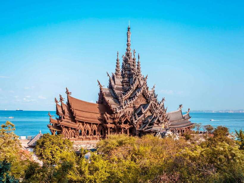From Bangkok: Pattaya Koh Larn & Sanctuary of Truth Day Trip - Sanctuary of Truth: Wood Carvings, Big Symbolism, and Smart Cover-Up Rules