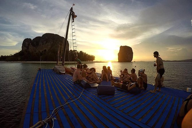 Krabi 4 Island Sunset Snorkeling Cruise + Bioluminescent Swim - Pirate-style comfort on a Krabi sunset junk
