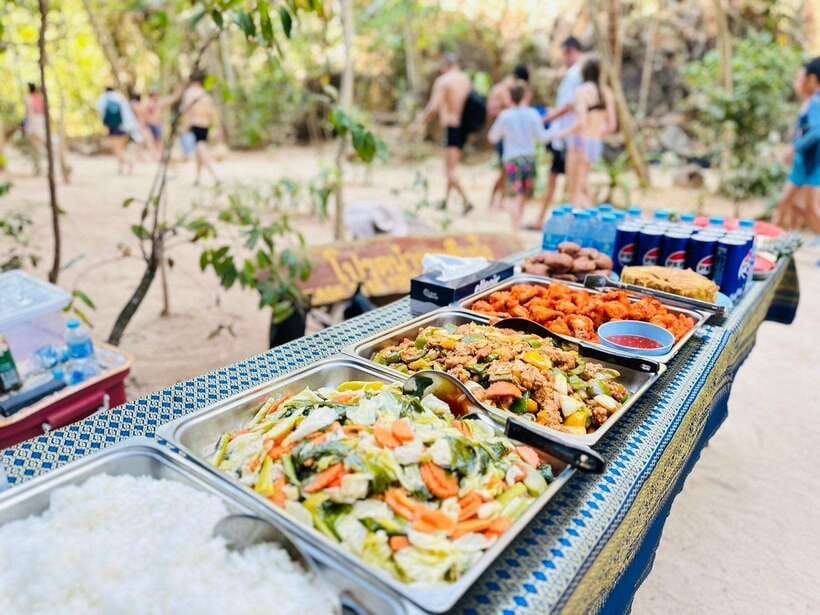 Krabi: 7 Islands Sunset Tour with Buffet Dinner & Snorkeling - The quick Railay Beach stop and how the sea sets the pace