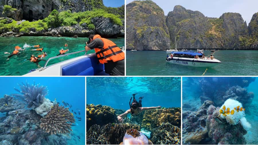 Krabi: Phi Phi Early Bird & 4 Island by Speedboat with Lunch - Bamboo Island, Chicken Island photos, and Thale Waek by tide