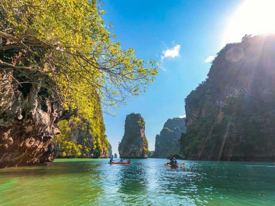 Phuket: 7 Wonders of Phang Nga Bay 6-Islands Tour - Hong Island: canoeing around sea caves and limestone mountains