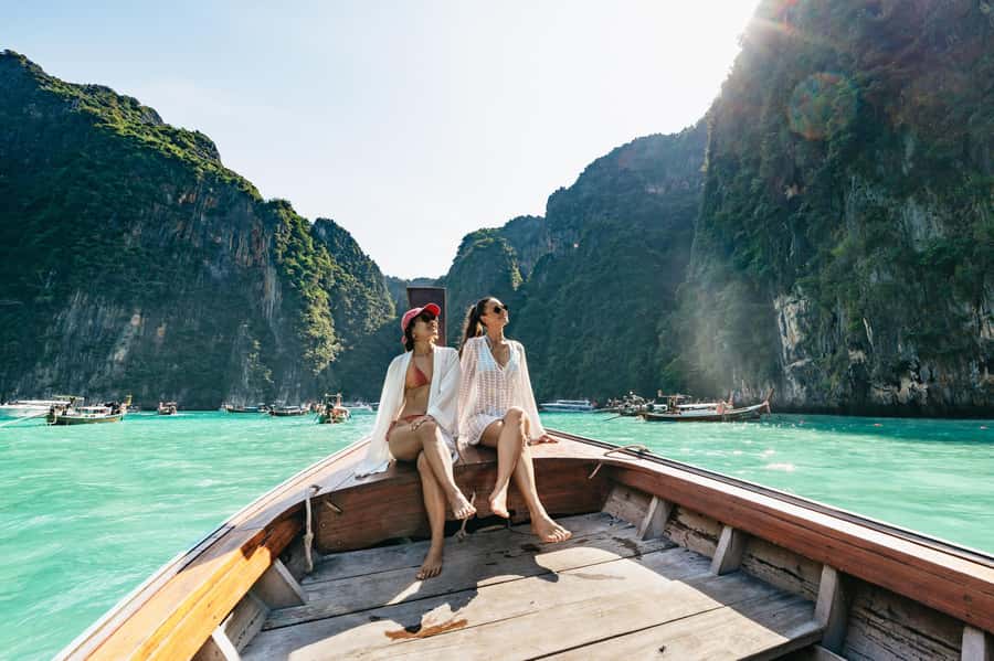 Phuket: Phi Phi Islands Day-Trip by Speed Catamaran - Maiton Island at sunset: dolphins if luck is on your side
